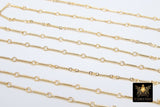 14 K Gold Filled Bar Jewelry Chains, 925 Sterling Silver Bars and Rolo CH #822, Unfinished Long and Short Chain