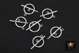 Large 925 Sterling Silver Textured Toggle Clasp Set, 17 x 14 mm Toggle Ring # 175, 23 mm Flat T Bar Stamped 925 Clasps