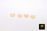 14 K Gold Filled Heart Charm, 8 mm Gold Shiny Flat Diagonal Heart, AG # 2272