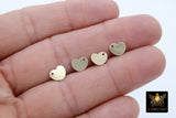 14 K Gold Filled Heart Charm, 8 mm Gold Shiny Flat Diagonal Heart, AG # 2272