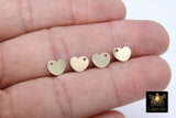 14 K Gold Filled Heart Charm, 8 mm Gold Shiny Flat Diagonal Heart, AG # 2272