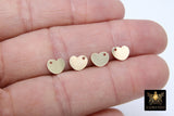 14 K Gold Filled Heart Charm, 8 mm Gold Shiny Flat Diagonal Heart, AG #2272
