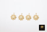 14 K Gold Filled Sun Charm, 14 20 Gold Sunshine Happy Face #588, 11 mm Mini Sunrays Celestial Jewelry