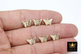 925 Sterling Silver Butterfly Charms, 14 K Gold Filled Minimalist Tiny Dangle # 759, Jewelry Butterflies 8 x 12 mm
