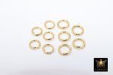 Stainless Steel Jump Rings, 24 K Genuine Gold Plated Open Rings 16 Gauge #2872, 7 mm or 8 mm Split Snap Close Jewelry Findings