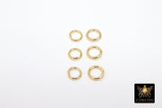 Stainless Steel Jump Rings, 24 K Genuine Gold Plated Open Rings 16 Gauge #2872, 7 mm or 8 mm Split Snap Close Jewelry Findings