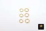 Stainless Steel Jump Rings, 24 K Genuine Gold Plated Open Rings 16 Gauge #2872, 7 mm or 8 mm Split Snap Close Jewelry Findings