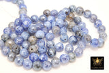 Electroplated Agate Beads, Faceted Agate BS #224, Blue White Slate Grey Colorful Beads