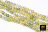 Electroplated Agate Beads, Faceted Agate BS #224, Lime Green White Yellow Colorful Beads