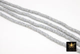 2 Strands 6 mm Clay Flat Beads, Slate Light Gray Heishi Mixed Beads in Polymer Disc CB #202, Rondelle Checker Beads