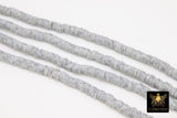 2 Strands 6 mm Clay Flat Beads, Slate Light Gray Heishi Mixed Beads in Polymer Disc CB #202, Rondelle Checker Beads