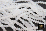 White Crystal Beads, 2 Strands Faceted Matte AB Crystal Rondelle Jewelry Beads BS #253, sizes 6 x 4 mm 15.75 inch Strands