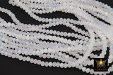 White Crystal Beads, 2 Strands Faceted Matte AB Crystal Rondelle Jewelry Beads BS #253, sizes 6 x 4 mm 15.75 inch Strands