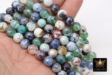 Electroplated White Green Fire Agate Beads, Faceted Blue Black Beads BS #233, sizes in 10 mm 14.5 inch FULL Strands