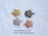 Star Connector Bead, CZ Rose Gold Plated North Star Link, Black Connector Bracelet Necklace