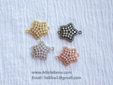 Star Connector Bead, CZ Rose Gold Plated North Star Link, Black Connector Bracelet Necklace