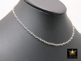 925 Sterling Silver Heart Necklace, Dainty Silver Double Wrap Heart Shaped Link Cable Chain, Adjustable Choker