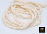 6 mm Cream Clay Rondelle Beads, Cream Beige Heishi Flat Beads in Polymer Clay Disc CB #208, 3 mm Thick Stone Beads