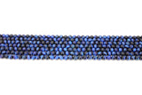 Natural Tiger Eye Beads, Smooth Round Royal Blue and Black Blended Beads BS #1, sizes 8 mm 15.7 inch Strands