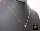 14K Gold Filled CZ Chain Necklace with Cubic Zirconia Charm Choker