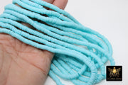 2 Strands 6 mm Clay Flat Beads, Sky Blue Heishi beads in Polymer Clay Disc CB #211, Light Blue Rondelle