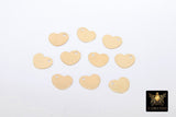 14 K Gold Filled Heart Charm, 8 mm Gold Shiny Flat Diagonal Heart, AG #2272