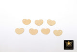 14 K Gold Filled Heart Charm, 8 mm Gold Shiny Flat Diagonal Heart, AG # 2272