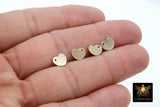 14 K Gold Filled Heart Charm, 8 mm Gold Shiny Flat Diagonal Heart, AG #2272