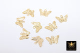 925 Sterling Silver Butterfly Charms, 14 K Gold Filled Minimalist Tiny Dangle # 759, Jewelry Butterflies 8 x 12 mm