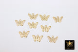 925 Sterling Silver Butterfly Charms, 14 K Gold Filled Minimalist Tiny Dangle # 759, Jewelry Butterflies 8 x 12 mm