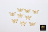 14 K Gold Filled Butterfly Charms, 14 20 Minimalist Tiny Dangle # 706, Jewelry Butterflies 8 x 12 mm