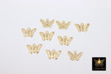 14 K Gold Filled Butterfly Charms, 14 20 Minimalist Tiny Dangle # 706, Jewelry Butterflies 8 x 12 mm