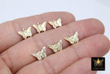 925 Sterling Silver Butterfly Charms, 14 K Gold Filled Minimalist Tiny Dangle # 759, Jewelry Butterflies 8 x 12 mm