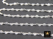 925 Sterling Silver Lacey Heart Chains, 3 mm Dainty Heart Shaped CH# 818, Unfinished Designer Jewelry Chain
