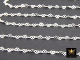 925 Sterling Silver Lacey Heart Chains, 3 mm Dainty Heart Shaped CH# 818, Unfinished Designer Jewelry Chain