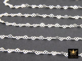 925 Sterling Silver Lacey Heart Chains, 3 mm Dainty Heart Shaped CH #818, Unfinished Designer Jewelry Chain