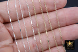 14 K Gold Filled Bar Jewelry Chains, 14 20 Gold CH# 821, 925 Sterling Silver 5 mm Bars and Rolo CH# 721