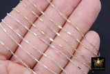 14 K Gold Filled Bar Jewelry Chains, 14 20 Gold CH# 821, 925 Sterling Silver 5 mm Bars and Rolo CH# 721