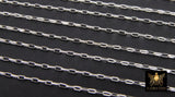 925 Sterling Silver Rolo Chains, Silver Unfinished By The Foot CH #864, 3.5 mm Oval 1.4 mm Thick Rolo Chain