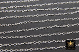 925 Sterling Silver Flat Chains, 3.3 Figure 8 Oval Cable Unfinished Dainty Chain CH# 803, By The Foot Jewelry Chain