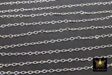 925 Sterling Silver Flat Chains, 3.3 Figure 8 Oval Cable Unfinished Dainty Chain, By The Foot Jewelry Chain