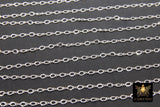 925 Sterling Silver Flat Chains, 3.3 Figure 8 Oval Cable Unfinished Dainty Chain, By The Foot Jewelry Chain