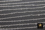 925 Sterling Silver Flat Chains, 3.3 Figure 8 Oval Cable Unfinished Dainty Chain, By The Foot Jewelry Chain