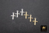 14 K Gold Filled Cross Charms, 2 Pc 925 Sterling Silver Tiny Crosses #2126, 7 x 11 mm Minimalist 14 20 Religious Jewelry