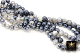 Electroplated Agate Beads, Faceted Black White Agate BS# 227, Light Grey Pearlized Beads
