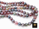 Electroplated Faceted Fuchsia Burgundy Agate Beads, Multi Colored Beads BS #236, sizes in 10 mm 14 inch FULL Strands