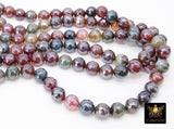 Electroplated Faceted Fuchsia Burgundy Agate Beads, Multi Colored Beads BS #236, sizes in 10 mm 14 inch FULL Strands