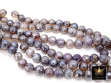 Electroplated Beige Agate Beads, Faceted Agate BS #240, Browns and Purple Beads