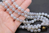 Electroplated Gray Agate Beads, Faceted Agate BS #230, White and Beige Beads