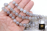 Electroplated Gray Agate Beads, Faceted Agate BS #230, White and Beige Beads